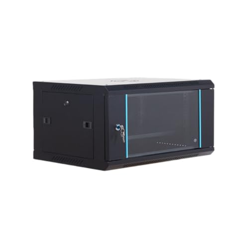 AOUMK サーバーラック、ネットワークラック、PC収納ボックス、棚板付き、スイッチシャーシ、防犯ロック、ネットワークキャビネット、簡単な組み立て、NAS 通信室 ルーター用 事務所 家庭用 業務用 (6U 60*35*60cm)