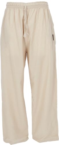 GURU SHOP Yogahose, Unisex Goa Baumwoll-Hose - Beige, Herren,...