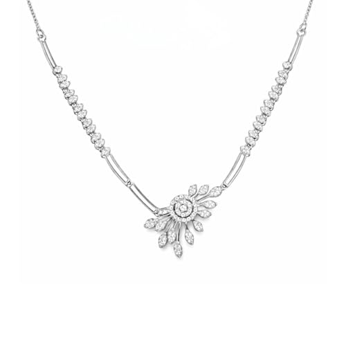 Image of Nilu's Collection Rose Gold Plated AD Stone Jewellery Set for Women, Girls | Special Ocassion, Wedding, Engagement, Dating | Anti Tarnish | Anti Allergy | Necklace and Earring Set | Gift for Her