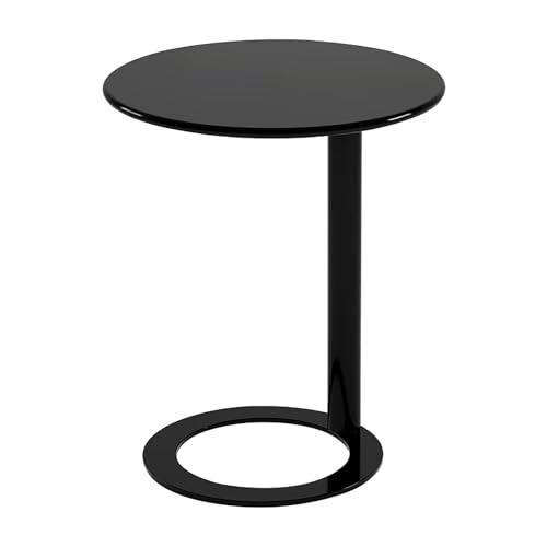 Mesa auxiliar en forma de C compacta de metal redonda de 60cm de ancho para sofa 2