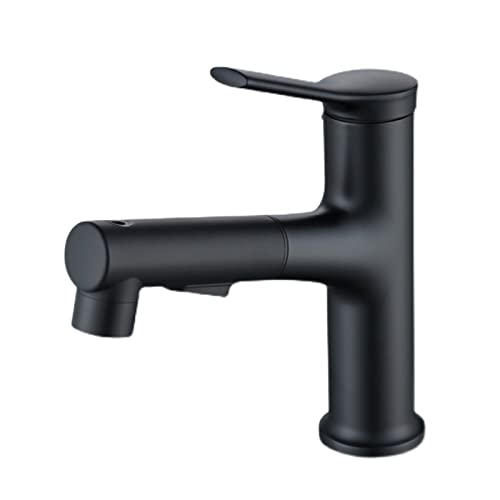 Grifo mezclador monomando retráctil para lavabo de baño con caño giratorio de 360°