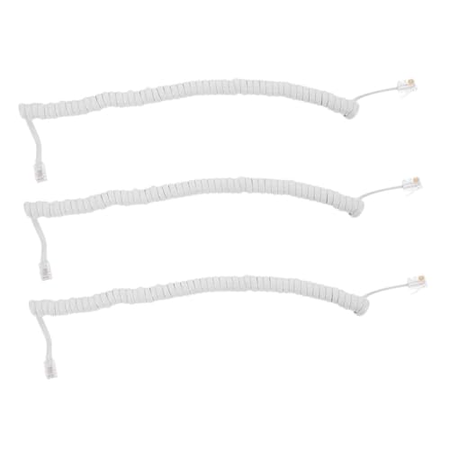SEWACC 3pcs Durable Coiled Phone Cord Stretchable Spring Design for Landline Telephones Exceptional Reliability Multi Device Compatibility for Use