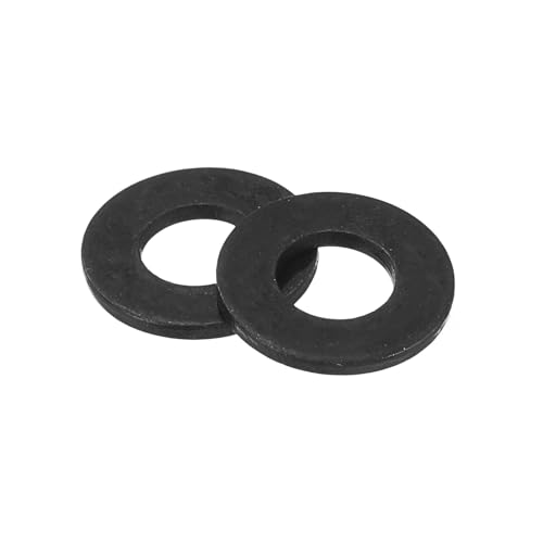 uxcell 100Pcs M4 Flat Washer, Carbon Steel 4.3mm ID x 9mm OD x 0.8mm Thick for Bolt Screw, Factories Repair, Kitchens, Shops, and Outdoor Construction, Black