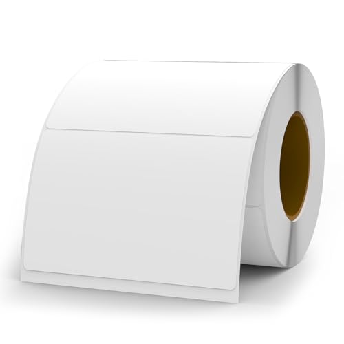 YIKIADA 500 etiquetas blancas de 50 × 76 mm, autoadhesivas, de vinilo, para escribir, resistentes al agua, rollo para mudanzas, pizarras, mermeladas