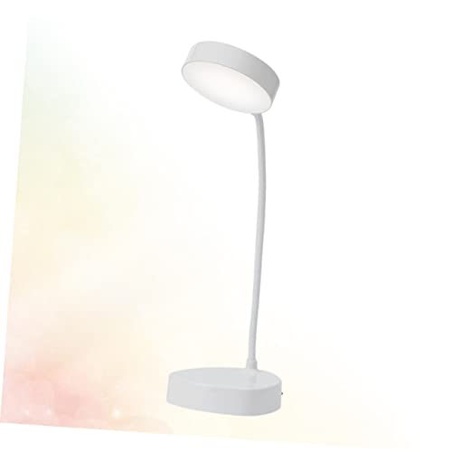 Akumulatorowa lampa biurkowa LED, ściemniana i składana, troszcząca się o oczy lampka na gęsia szyja, do czytania, biura i sypialni, przenośna, elastyczna lampka nocna (biała)