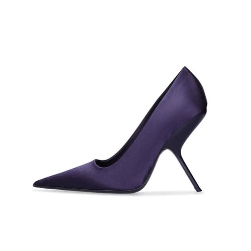 Talons pointus irréguliers en cuir verni violet : parfaits pour sublimer vos soirées chic