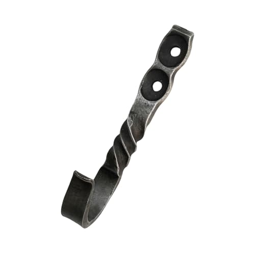 Living Ideas LIAMZ048 Hand Forged Twisted Wall Hook Set Of 2 Pcs Wrought Iron Handmade Rustic Hook thumb #2
