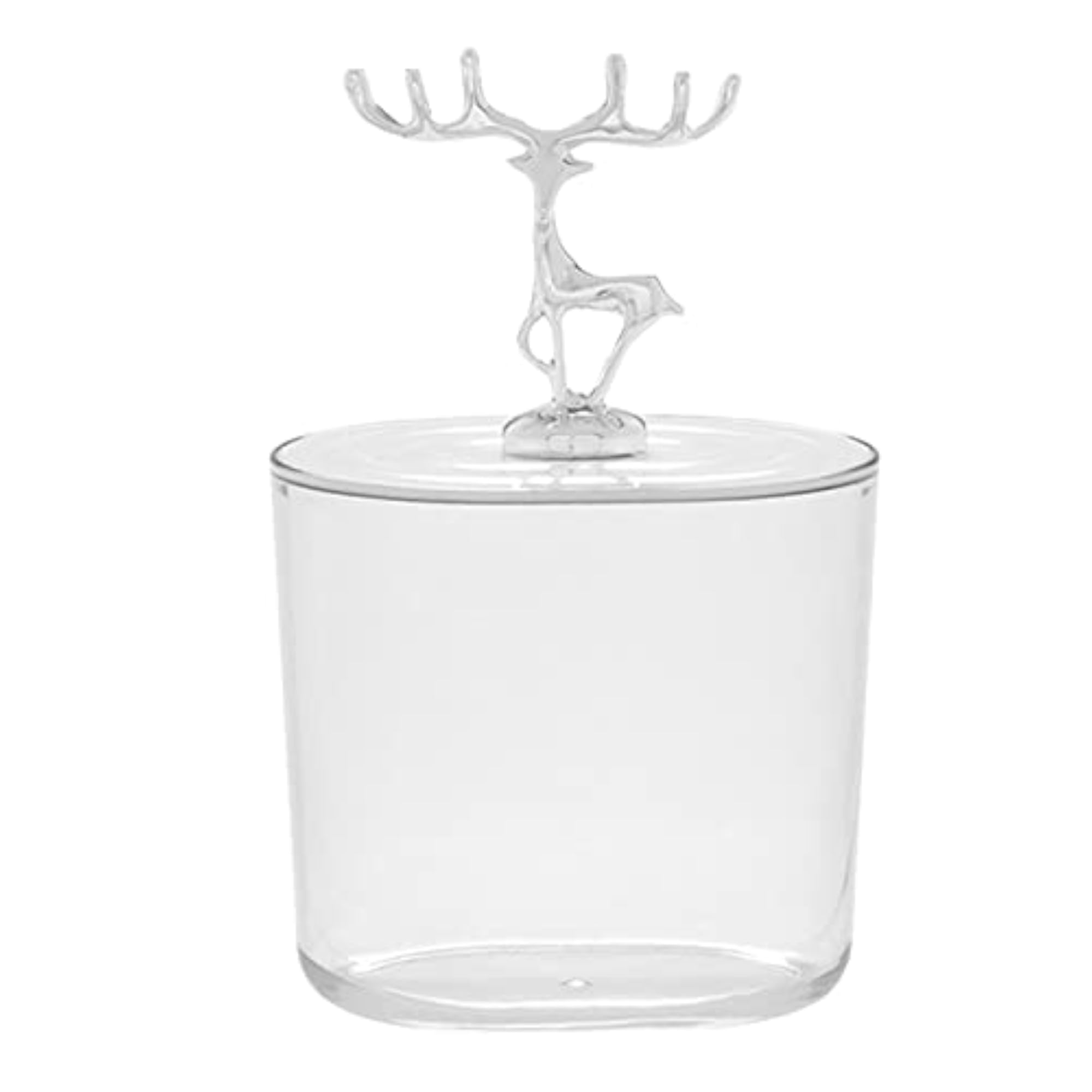 ABS Cosmetic Cotton Pad Holder with Lid, Argent