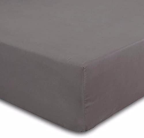 Extra Deep Fitted Size 16"/40 CM Percale Single, Double, King, Super King Sheets (Grey, Single) - Image 4