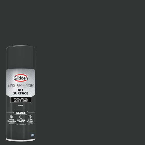 Image of Glidden Master Finish 12 oz. Gloss Black Interior /Exterior All Surface Spray Paint and Primer