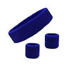 CASHWIN Sweatband Wrist/Headband Band Support for Gym and Sports (One Pair Wrist Band and One Head Band) (Blue) (B081XYZCST) Amazon Price History, Amazon Price Tracker
