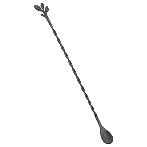 Ansaw 10-Inch Stainless Steel Mixing Spoon, 1-Pieces Black Spiral Pattern Bar Spoons #TOP10