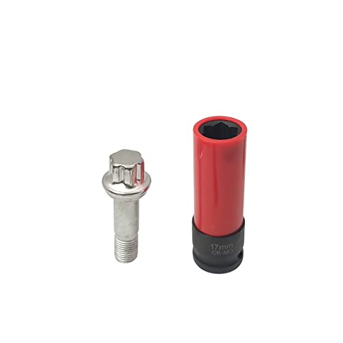 ZKTOOL 17mm Stecknuss für Radsicherungsmutter für Mercedes-Benz S-Klasse W211, 1/2'' (12,5mm) Antrieb Schlüssel für die Radsicherungsmutter, Werkzeug zum Entfernen der Radsicherungsmutter