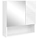 Produktbild VASAGLE Spiegelschrank, Wandschrank, Badschrank mit höhenverstellbaren Regalebenen, Tür und Oberplatte mit Hochglanz Oberfläche, Badezimmer, 54 x 15 x 55 cm, weiß BBK122W01
