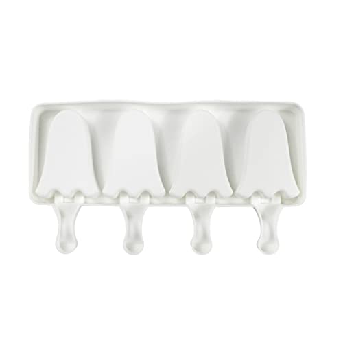 Food-grade Silicone Candy Mould 4-Capacity Sugarcraft Decoration Gift Cute Ghost Shape Kitchen DIY Gift for Baking Lover Silicone Popsicle Molds