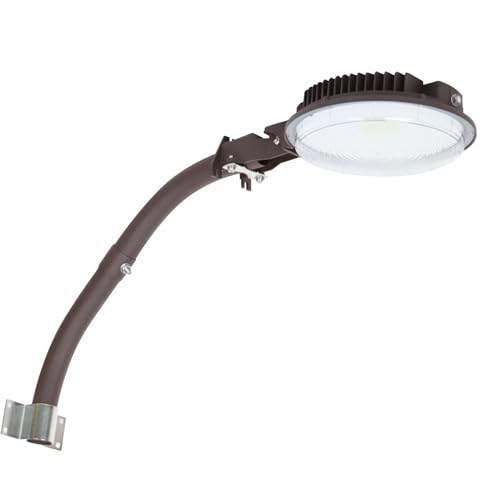 Paktonvo 70W LED Barn Light,Dusk to Dawn Outdoor Lighting with Photocell and Mount arm, 5000K Daylight 10500LM,IP65 Waterproof Adjustable Angle Outdoor Flood Light for Yard Garage Securtity Area