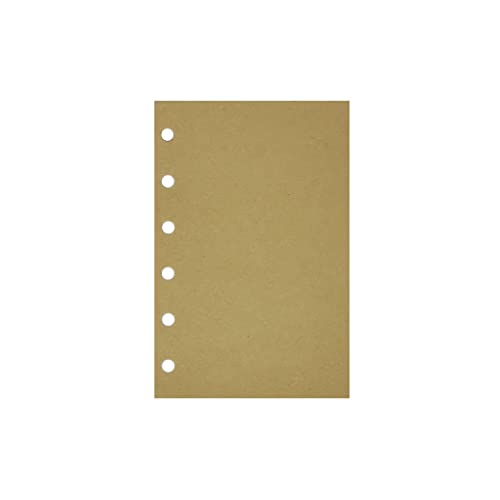 Image of Zelten Loose Leaf Punched Paper Refills Paper for 6 Hole Binder Personal Organizer Diary Notebook Refillable Planner (Kraft,A7 /6 Hole)