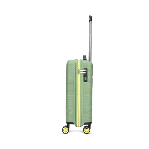 Image of Skybags Swirl Cabin Trolley Bag 56cm | Small Hard Luggage | 8 Wheels Suitcase for Travel | 3-Digit Combination Lock with Anti-Theft Zipper | Polypropylene | 3 Years Warranty - Unisex (Green)