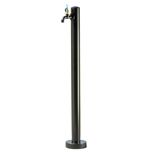 Colonne d'eau de jardin autoportante contre le gel avec robinet à clé en inox 94 cm