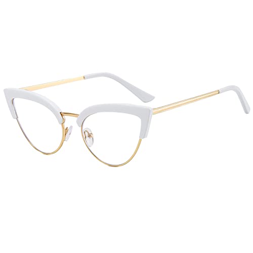 LIPIODOL Occhiali Luce Blu Occhi di Gatto Vetri Ottici Pianura Occhiali Anti Luce Blu Donna Uomo Computer Trasparenti Antiriflesso Cat-Eye Occhiali
