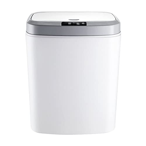 Poubelle de cuisine intelligente de 16 L, avec détecteur de mouvement, rechargeable, automatique, sans contact, avec veilleuse pour cuisine, salon, toilettes, bureau (blanc) Cover