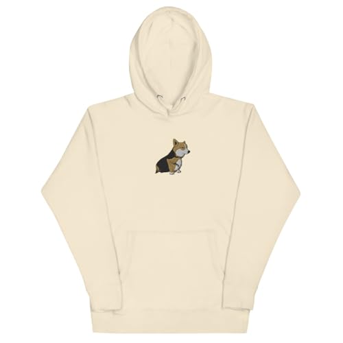 Sweat à capuche Corgi brodé sweat-shirt à motif chien pull molletonné chaud