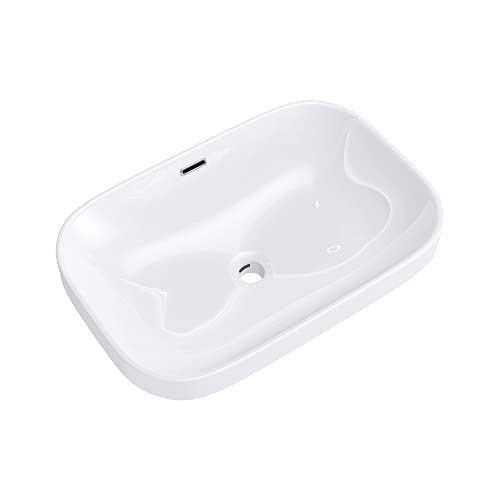 Mai & Mai Lavabo Incasso 61.6X41.5X16.5cm, Lavabo Sottopiano Lavandino Bagno Brüssel5082 Lavabo in Ceramica Nano Rivestimenti inclusi