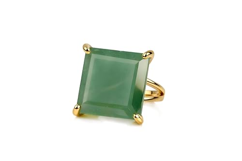 Bague en Aventurine Verte pour femme, accessoire de mode quotidien