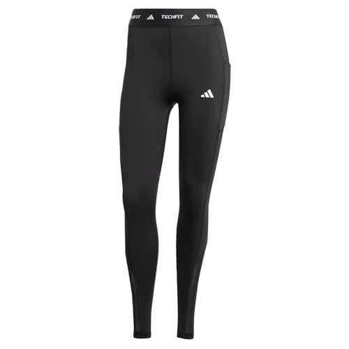 adidas Women's TECHFIT Stash Pocket Full Length Leggings, Black, M
