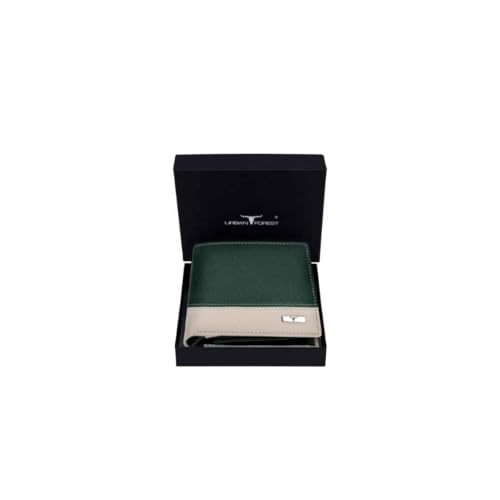 URBAN FOREST Seattle Green/Sand Leather Wallet for Men