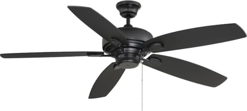 Savoy House M2016MBK Meridian Transitional Contemporary 52" Ceiling Fan with Pull Chain, No Light, Matte Black