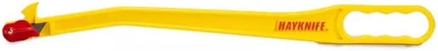 28" HayKnife, Hay Cutter Tool for Net Wrap & Baling Twine, Perfect for Round and Square Bales, Silage Bags, Farm Tool for use with Hay Hooks (Yellow)