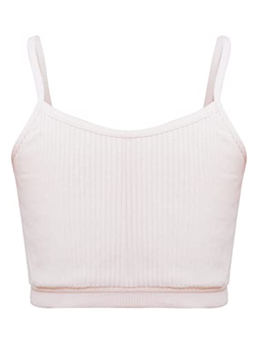 FEESHOW Kids Girls Dance Crop Tops Spaghetti Straps Sports Yoga Bras Vest Seamless Training Vest Underwear