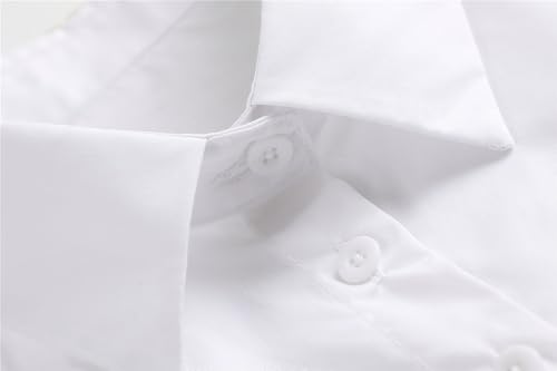 HOOTO 2 Pieces Cotton Fake Collar Detachable Collar for Women Half Shirts Half False Blouse Dickey False Collar for Women White