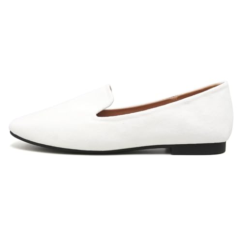 Image of Dear Time Women's Closed Toe Flats Shoes Comfortable Office Slip-on Casual Loafer Flats