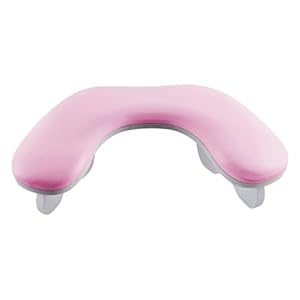 PU Leather U Shape Arm Rest, Wooden Base, Nail Art Accessories Tool for Table Home Salons, Pink