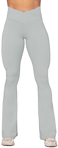 Image of Sunzel Flare Leggings, Crossover Yoga Pants with Tummy Control, High-Waisted and Wide Leg