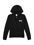 Victoria's Secret PINK Fleece Zip Up Everyday Hoodie, Women's Sweatshirt, Black (M)