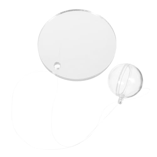 DOITOOL Espejo Acrílico para Tanque Betta Doble Cara con Bola y Cuerda Accesorio de Entrenamiento Antidepresivo para Peces Seguro para Acuario y Decoración Funcional