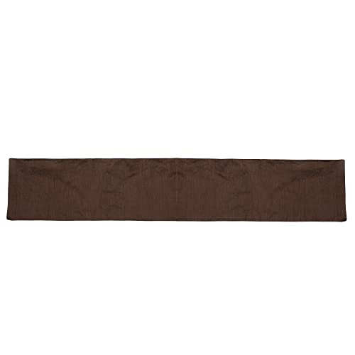 Image of E-EZRA Premium Raw Silk Table Runner for Centre Table / Coffee Table / 4 Seater / 6 Seater Dining Table (72 Inch, Coffee Brown)