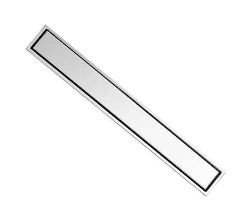 Image of Tile Insert Shower Drain Channel 16x4 Inch Invisible Bathroom Floor Drain Strainer Drainer with Cockroach Trap Collar & Side Outlet | 304 Stainless Steel Drainage Jali Compatible with 13mm Tiles