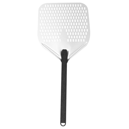 ABOOFAN 1Pc Perforated Pizza Transfer Spatula Square Pizza Peel with Long Handle for Effortless Pizza Movement for Pizza Oven and Baking