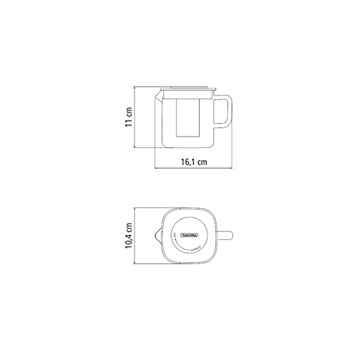 Bule Quadrado Vidro Com Infusor 0,6 litros Tramontina