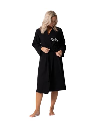 Turkish Linen Waffle Knit Lightweight Kimono Spa & Bath Robes for Women - Quick Dry - Soft