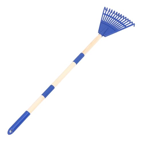 NUOBESTY Rastrello da Giardino Staccabile 14 Denti in Plastica Blu Piccolo e Leggero per Pulizia Prato Aiuole e Cortile per Giardinaggio Campeggio e Manutenzione Arbusti