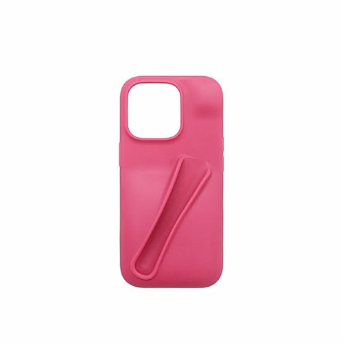 Jtsery Lipgloss Holder Case for iPhone 16, Lip Gloss Case Lipstick Lip Glaze Stylish Silicone Funny Women Girls Cover for iPhone 16 6.1 inch 2024 (Rose)