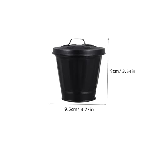 Image of jojofuny Outdoor Planters 2pcs Galvanized Trash Can, Mini Wastebasket Trash Can, Mini Tabletop, Office Countertop Buckets Multipurpose Container Flower Pot with Lid Indoor Planters