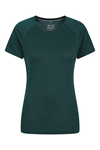 Mountain Warehouse Quick Dry Womens T-Shirt - Comfortable & Lightweight Ladies IsoCool Tee Shirt - Spring Summer, Walking, Holiday & Outdoors Green Women's Size 12