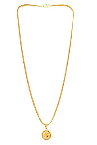 Image of Handicraft Kottage 1gm 22Ct Gold Plated chain with Pendant | latest & Stylish Celebrity Inspired Chain /Necklace /Jewellery Set /Fashion jewellery for Men, Women Boys Girls