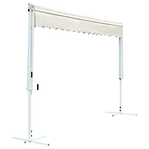 Auvent autoportant 4 x 3 m double auvent polyester crème jardin - 5